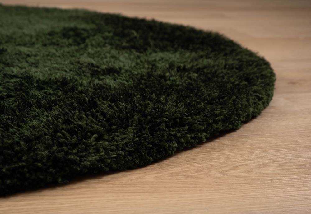 Round shaggy rug - Meadow jade - close up Round shaggy rug - Meadow jade - close up