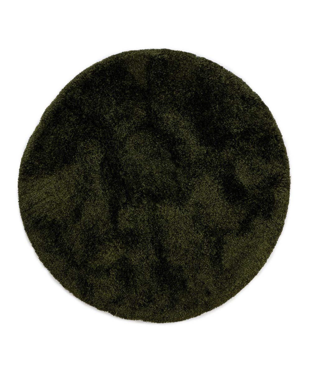 Round shaggy rug - Meadow olive green - overzicht Round shaggy rug - Meadow olive green - overzicht