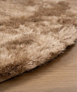 Round shaggy rug​ - Spark beige - close up, thumbnail