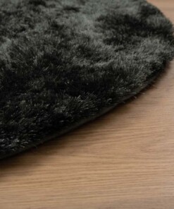 Round shaggy rug​ - Spark blue - close up, thumbnail