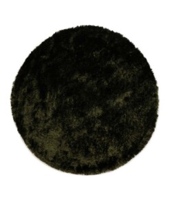 Round shaggy rug​ - Spark olive green - overzicht, thumbnail