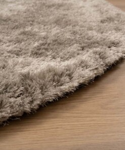 Round shaggy rug​ - Spark silver - close up, thumbnail