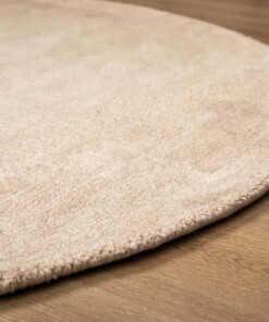 Oval viscose rug - Glamour beige - close up, thumbnail