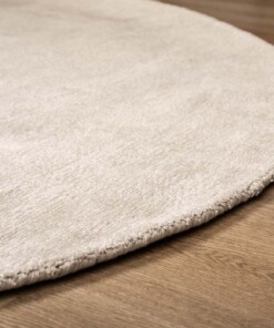Oval viscose rug - Glamour ivory - close up, thumbnail