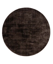 Round viscose rug - Glamour dark brown - overzicht, thumbnail