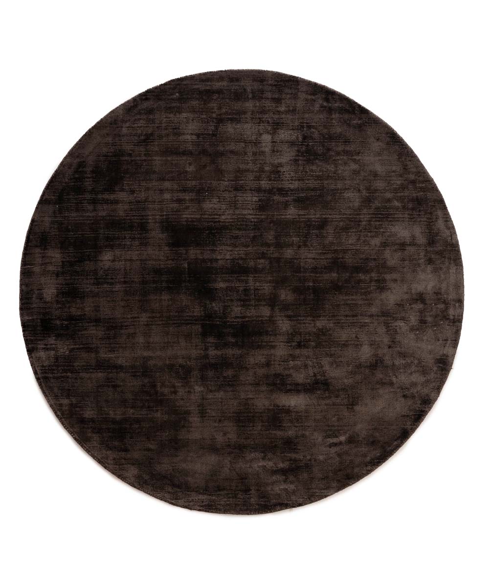 Round viscose rug - Glamour dark brown - overzicht Round viscose rug - Glamour dark brown - overzicht