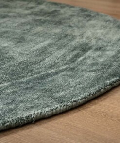 Oval viscose rug - Glamour azure blue - close up, thumbnail