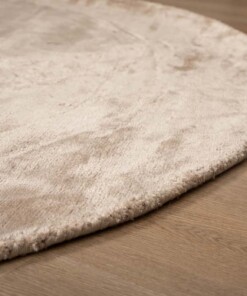 Oval viscose rug - Pearl beige - close up, thumbnail