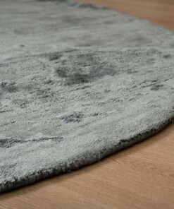 Oval viscose rug - Pearl blue - close up, thumbnail