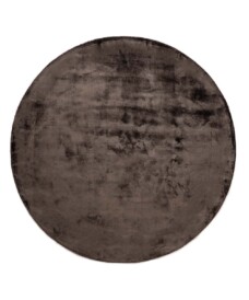 Round viscose rug - Pearl dark brown - overzicht, thumbnail