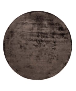 Round viscose rug - Pearl dark brown - overzicht