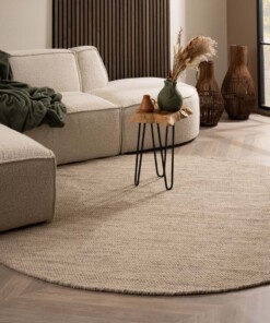 Round wool rug - Ulstein natural/grey