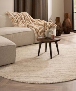 Round wool rug - Ulstein white/grey