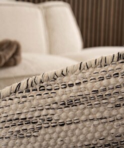 Round wool rug - Ulstein white/black