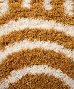 Scandinavian rug - Cozy Arch mustard yellow - close up