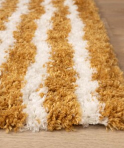 Scandinavian rug - Cozy Arch mustard yellow - close up, thumbnail