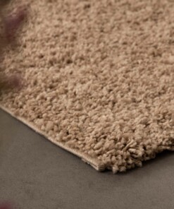 Square thick rug - Shaggy Trend beige - close up, thumbnail