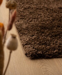 Thick rug - Shaggy Trend brown - close up, thumbnail