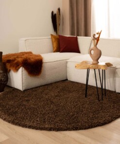 Round thick rug - Shaggy Trend brown - sfeer, thumbnail