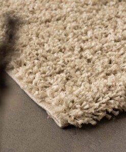 Square thick rug - Shaggy Trend champagne - close up, thumbnail