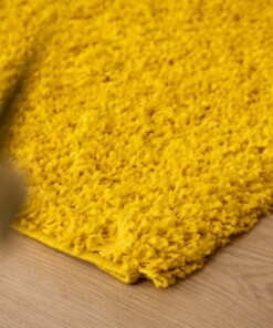 Runner rug thick - Shaggy Trend yellow - close up, thumbnail