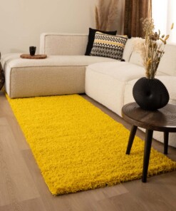 Runner rug thick - Shaggy Trend yellow - sfeer