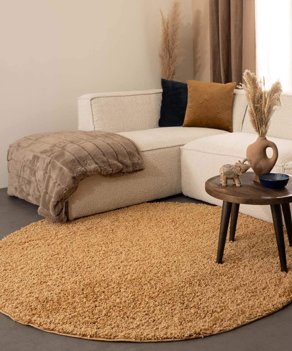 Round thick rug - Shaggy Trend gold - sfeer Round thick rug - Shaggy Trend gold - sfeer