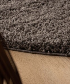 Thick oval rug​ - Shaggy Trend grey - close up, thumbnail