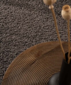 Square thick rug - Shaggy Trend grey - close up, thumbnail