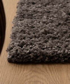 Square thick rug - Shaggy Trend grey - close up, thumbnail