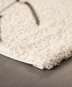 Square thick rug - Shaggy Trend ivory - close up, thumbnail