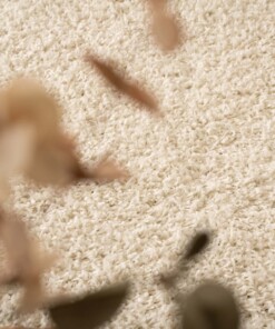 Square thick rug - Shaggy Trend ivory - close up, thumbnail