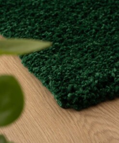 Square thick rug - Shaggy Trend jade - close up, thumbnail