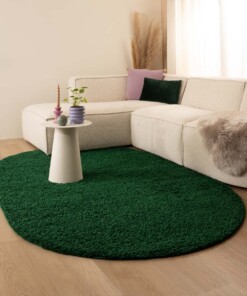 Thick oval rug​ - Shaggy Trend jade - sfeer