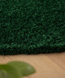 Thick oval rug​ - Shaggy Trend jade - close up, thumbnail