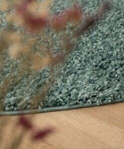 Round thick rug - Shaggy Trend light blue - close up, thumbnail