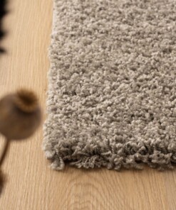 Runner rug thick - Shaggy Trend light grey - close up, thumbnail