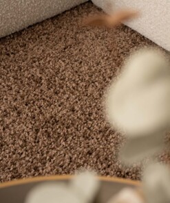 Thick rug - Shaggy Trend mocha - close up, thumbnail