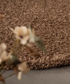 Round thick rug - Shaggy Trend mocha - close up, thumbnail Round thick rug - Shaggy Trend mocha - close up, thumbnail