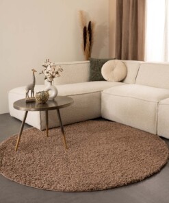 Round thick rug - Shaggy Trend mocha - sfeer, thumbnail