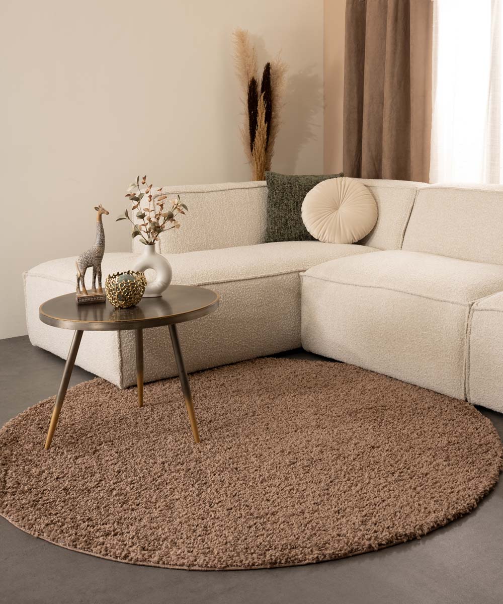 Round thick rug - Shaggy Trend mocha - sfeer Round thick rug - Shaggy Trend mocha - sfeer