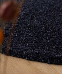 Round thick rug - Shaggy Trend navy blue - close up, thumbnail Round thick rug - Shaggy Trend navy blue - close up, thumbnail