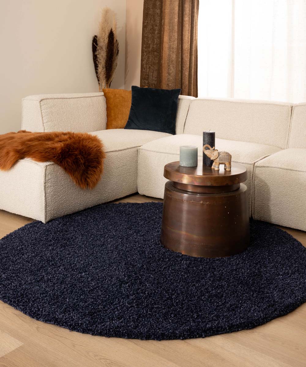 Round thick rug - Shaggy Trend navy blue - sfeer Round thick rug - Shaggy Trend navy blue - sfeer