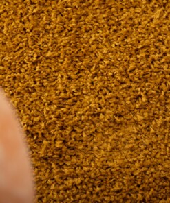 Thick rug - Shaggy Trend mustard yellow - close up, thumbnail