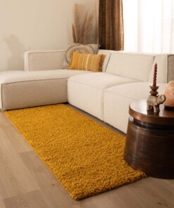Runner rug thick - Shaggy Trend mustard yellow - sfeer