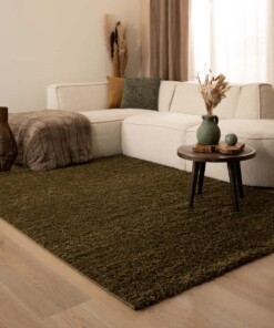 Thick rug - Shaggy Trend olive green - sfeer