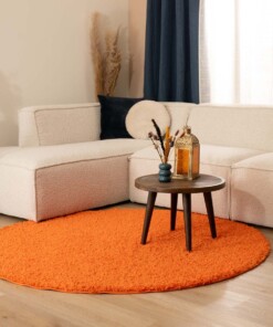 Round thick rug - Shaggy Trend orange - sfeer