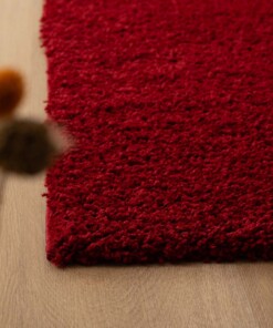 Square thick rug - Shaggy Trend red - close up, thumbnail