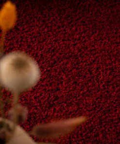 Square thick rug - Shaggy Trend red - close up, thumbnail