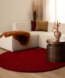 Round thick rug - Shaggy Trend red - sfeer, thumbnail